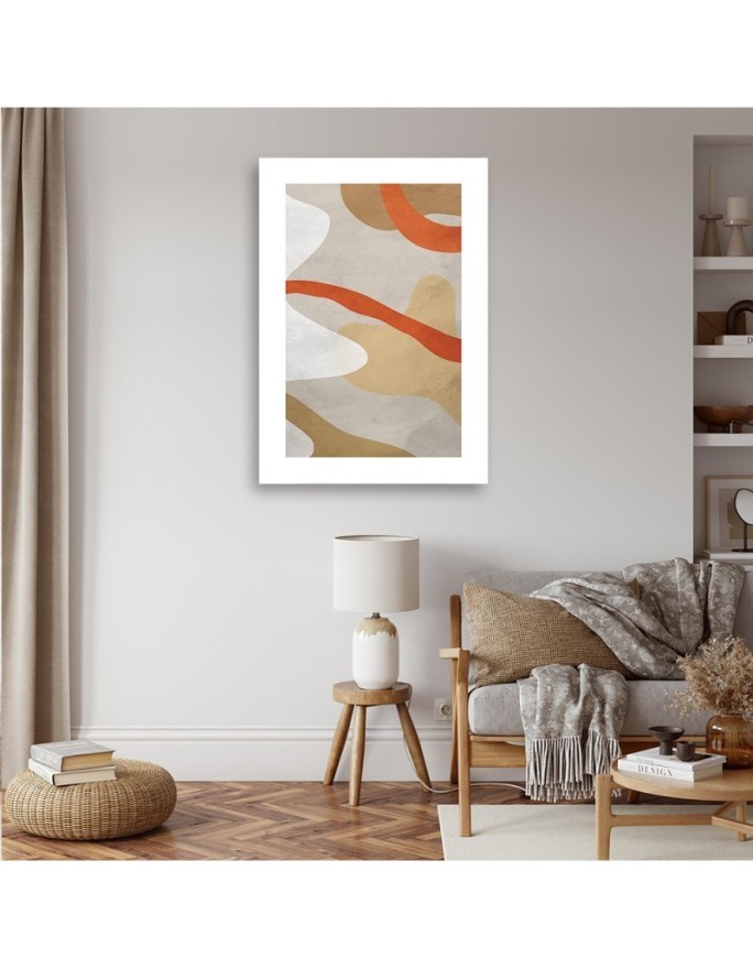 Printed wall painting for office - Abstract boho shapes