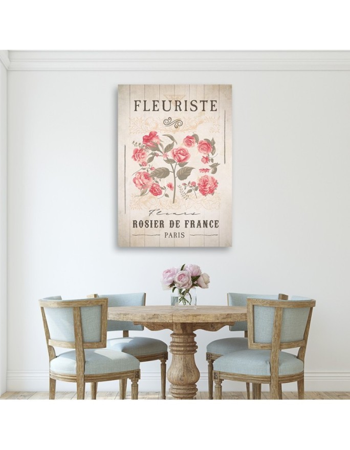 Retro wall painting for living room - Vintage flowers