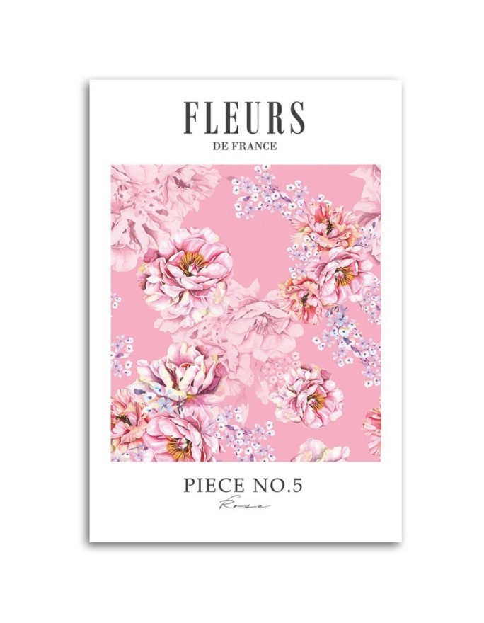 Living room painting - Shabby Chic pink peony flowers