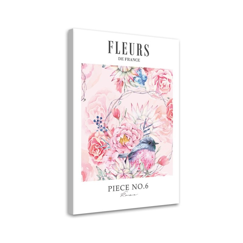 Decorative painting on canvas - Pastel peony flowers Shabby Chic