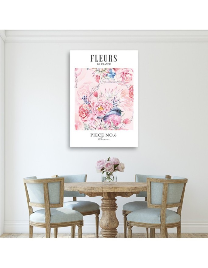 Decorative painting on canvas - Pastel peony flowers Shabby Chic