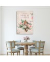 Printed painting for the wall - Shabby chic bird flower