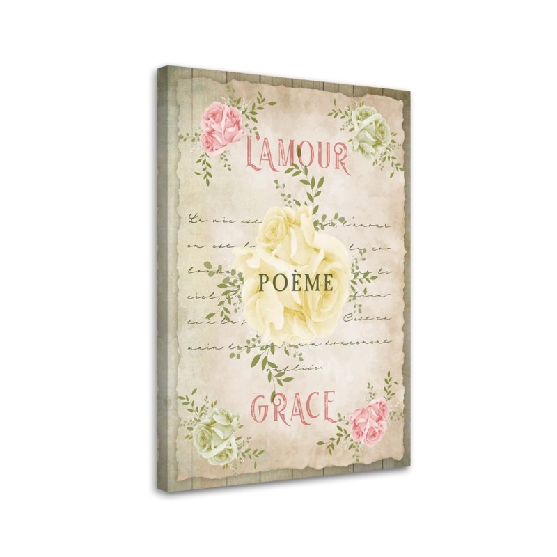 Boho wall painting for living room - Love Vintage Flowers
