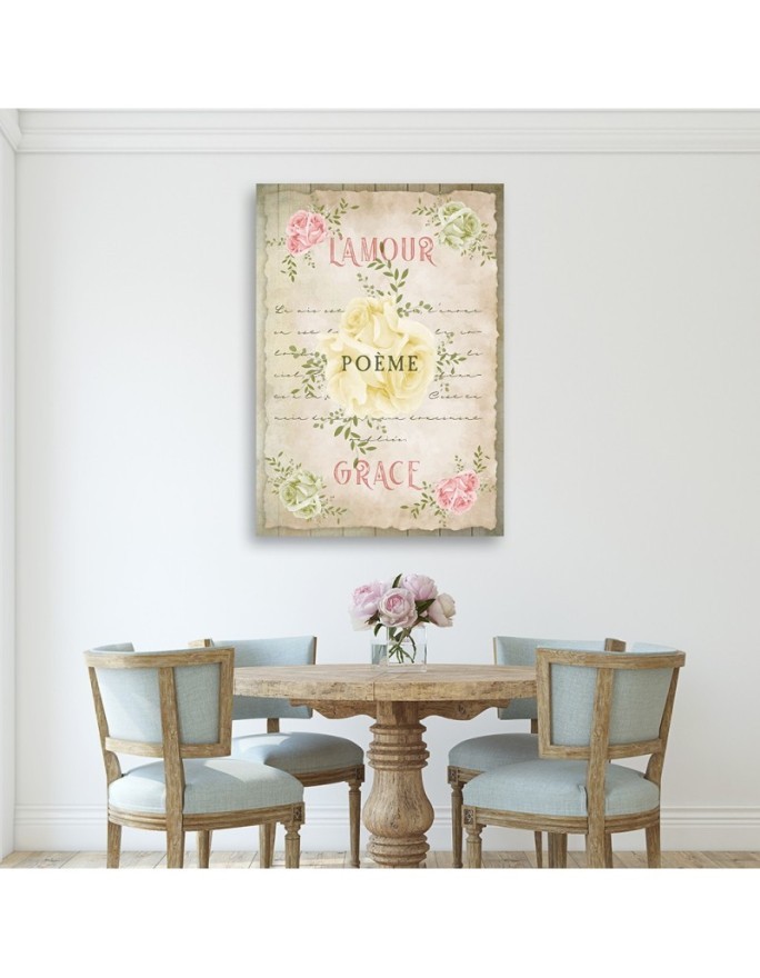 Boho wall painting for living room - Love Vintage Flowers