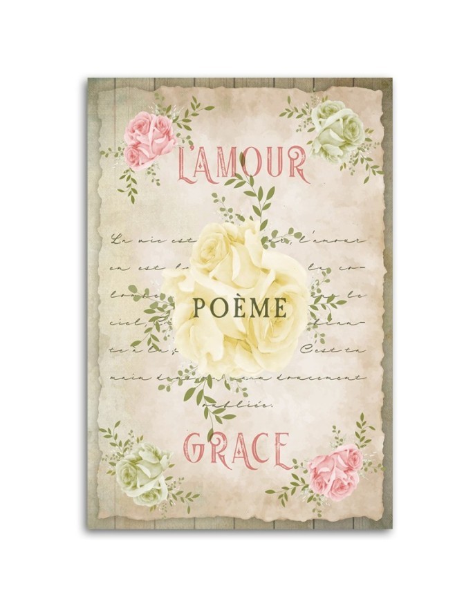 Boho wall painting for living room - Love Vintage Flowers