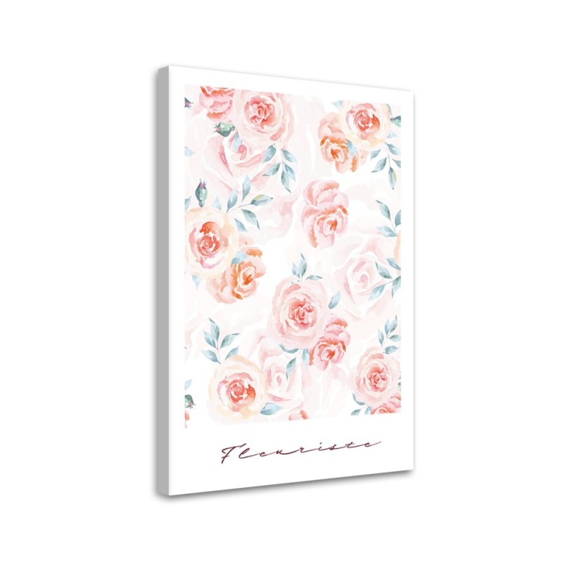 Decorative boho painting - Pastel Rose Flowers