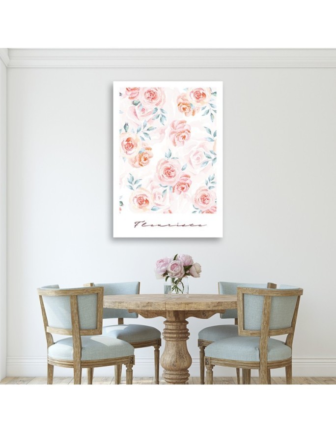 Decorative boho painting - Pastel Rose Flowers