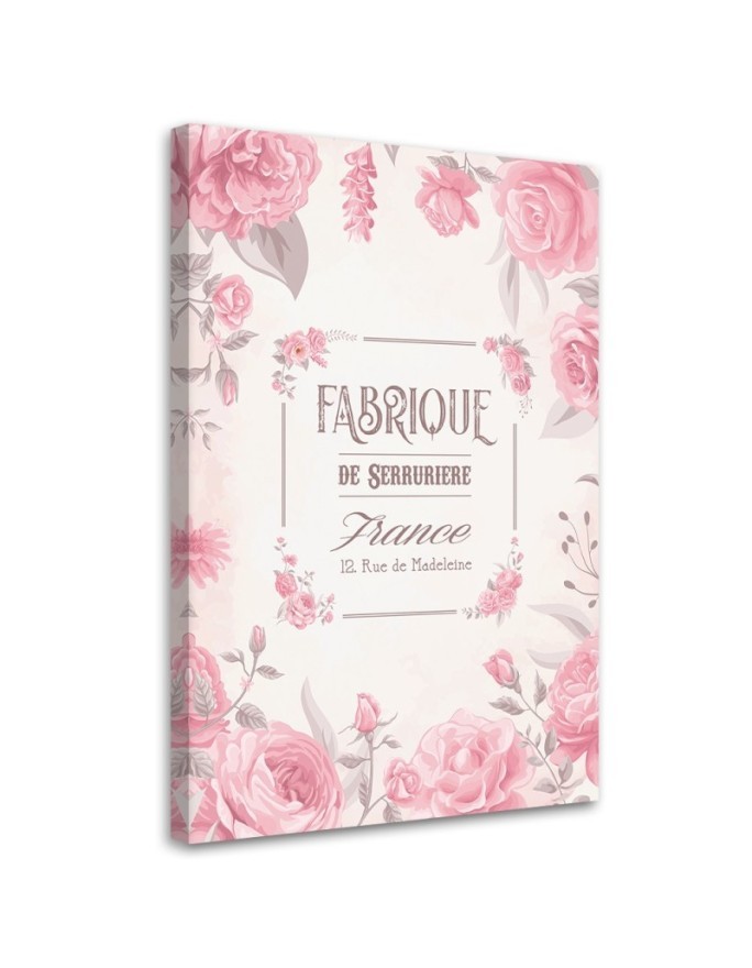 Printed image on canvas - Flowers in vintage style