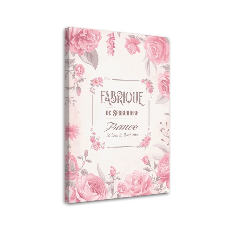 Printed image on canvas - Flowers in vintage style