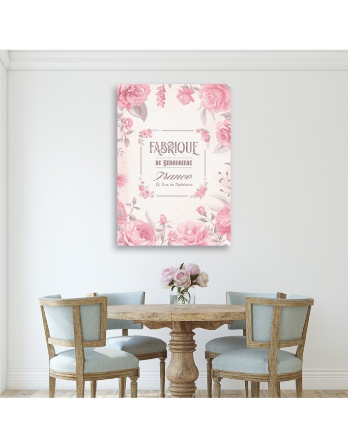 Printed image on canvas - Flowers in vintage style