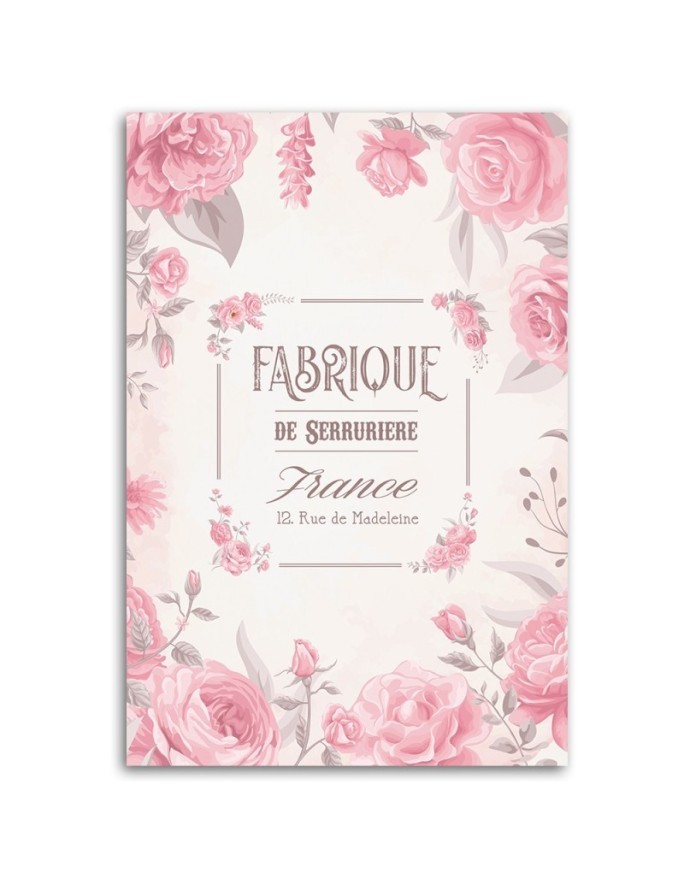 Printed image on canvas - Flowers in vintage style