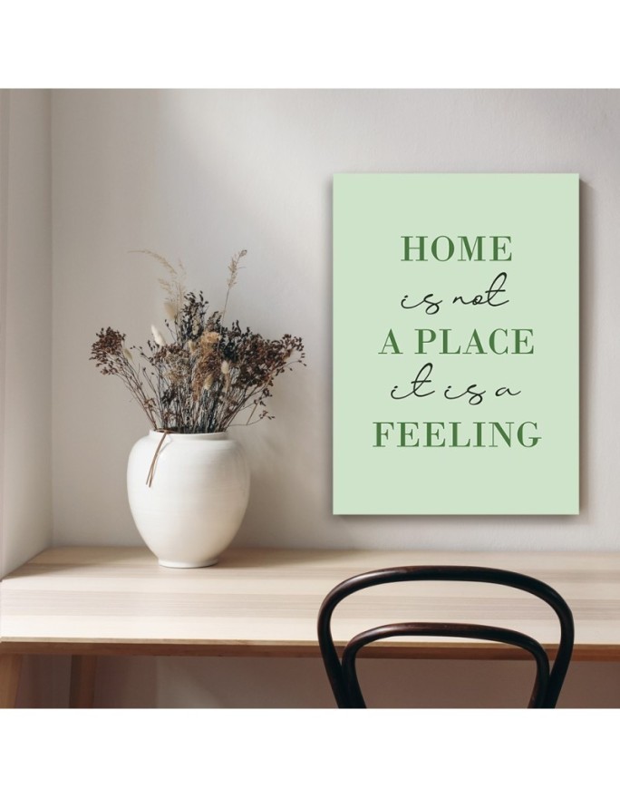 Letterpress painting for living room - Home inscription