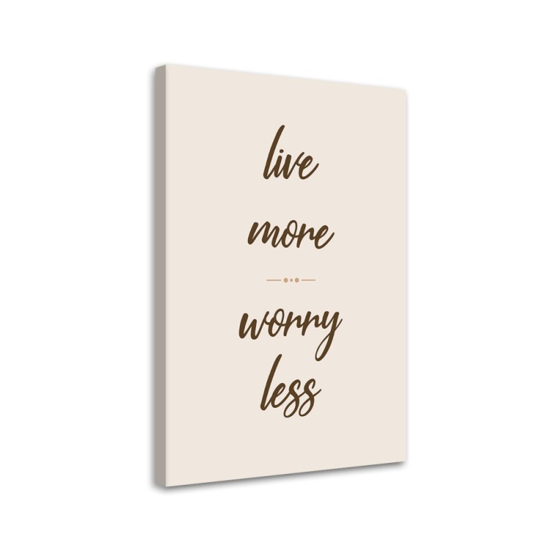 Letterpress painting for living room - Quote Worry les