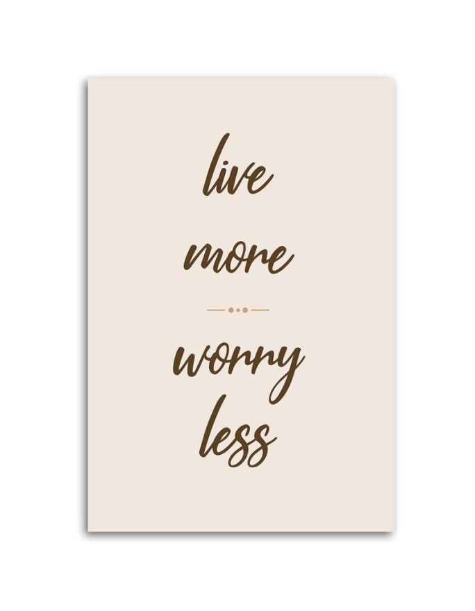Letterpress painting for living room - Quote Worry les
