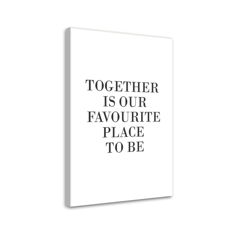Typographic painting for wall - Together inscription