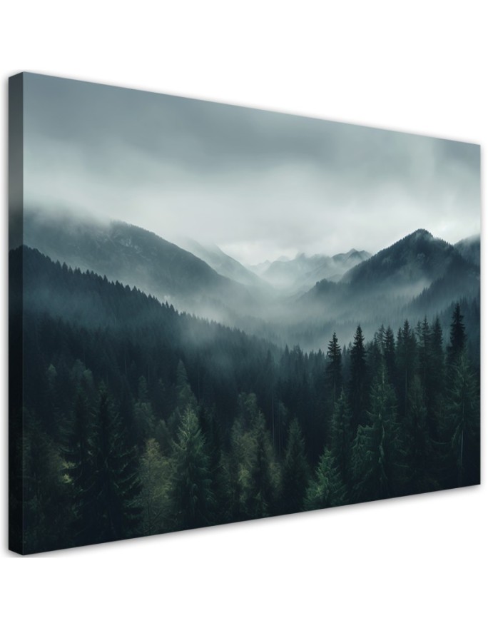 Canvas print Forest in mist