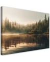 Modern canvas prints for living room for wall - Fog on the lake