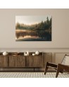 Modern canvas prints for living room for wall - Fog on the lake