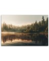 Modern canvas prints for living room for wall - Fog on the lake