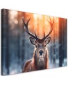 Wall painting for living room - Deer on the background of sunset
