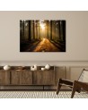 Wall painting for living room - Forest nature sunrise