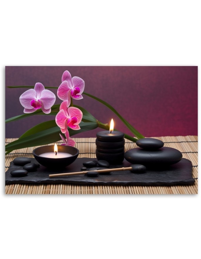 Contemporary wall painting - Orchid Stones Zen Spa