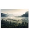 Decorative painting for wall - Mountain landscape in fog
