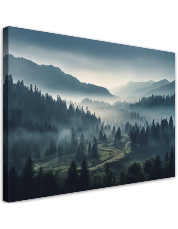 Canvas print Forest in mist