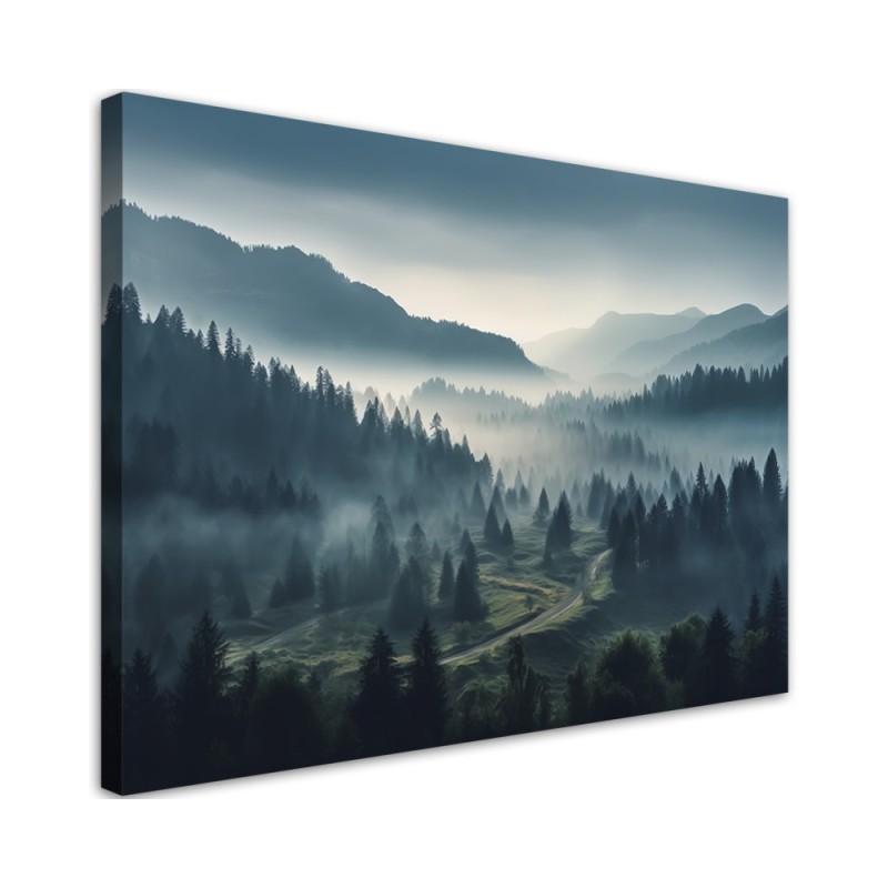Modern canvas print for canvas - Forest in the mist