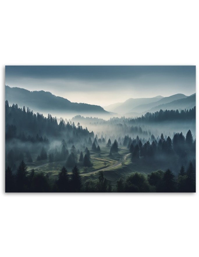 Modern canvas print for canvas - Forest in the mist