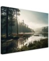 Wall painting for living room - Fog on the lake
