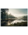 Wall painting for living room - Fog on the lake