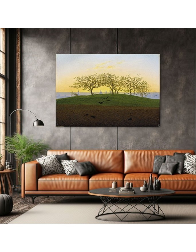 Canvas print reproduction - Hill and field near Dresden | FEEBY