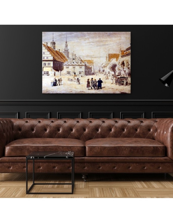 Canvas print reproduction - Market square in Greifswald | FEEBY