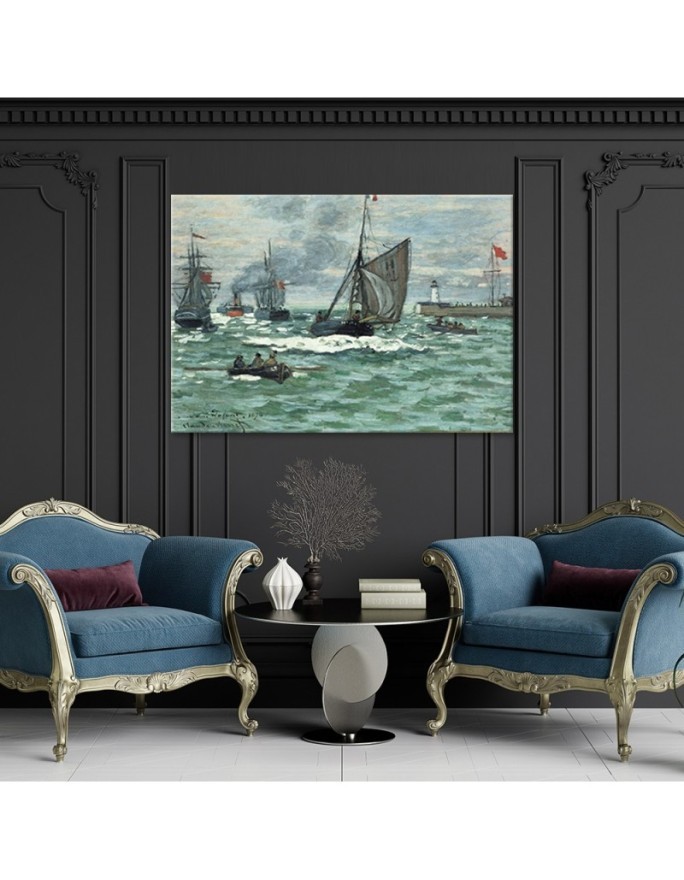Canvas print reproduction - Le Havre harbour entrance | FEEBY