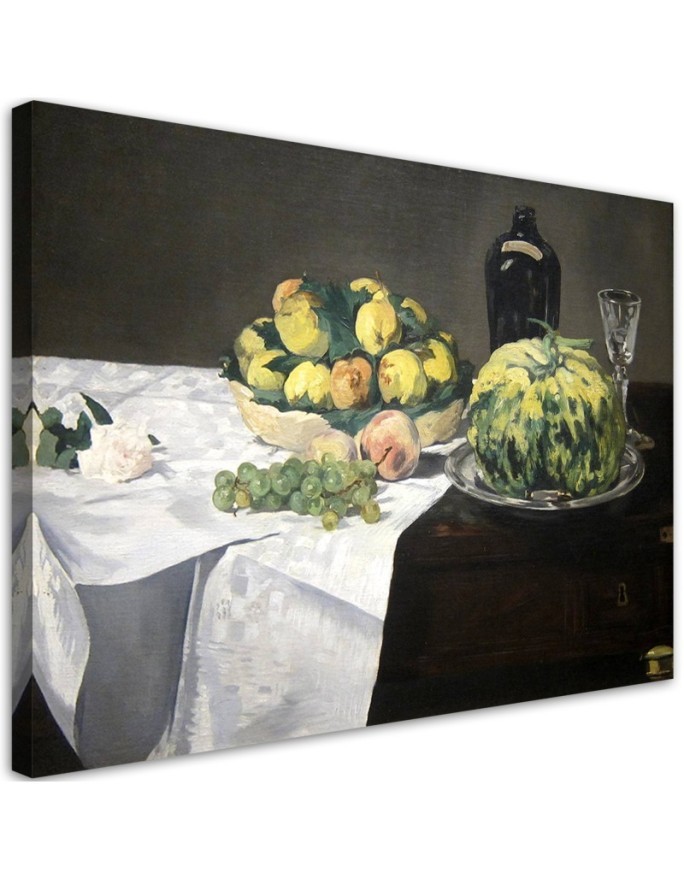 Canvas painting - Still life with melon and peaches | FEEBY