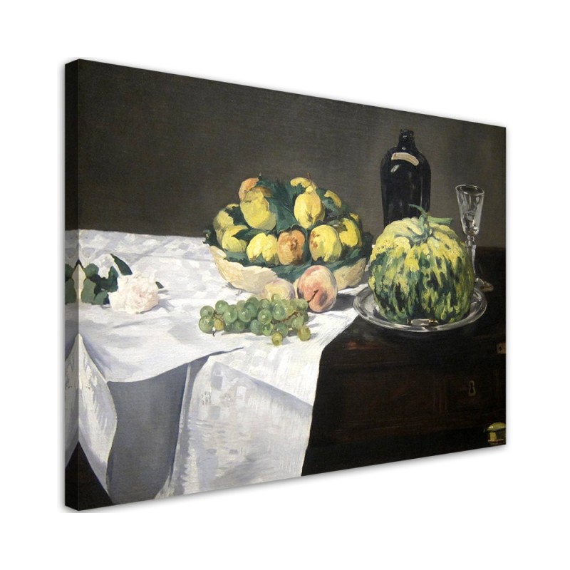 Canvas painting - Still life with melon and peaches | FEEBY
