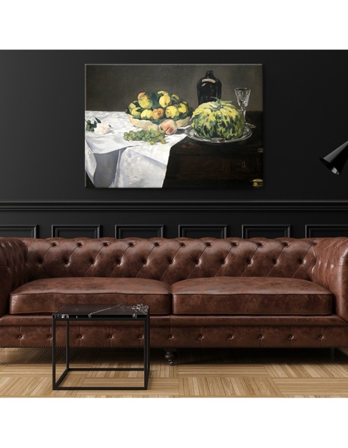 Canvas painting - Still life with melon and peaches | FEEBY