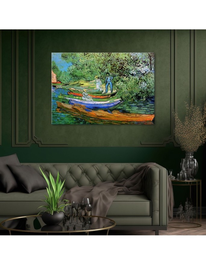 Canvas painting - Bank of the Oise at Auvers | FEEBY