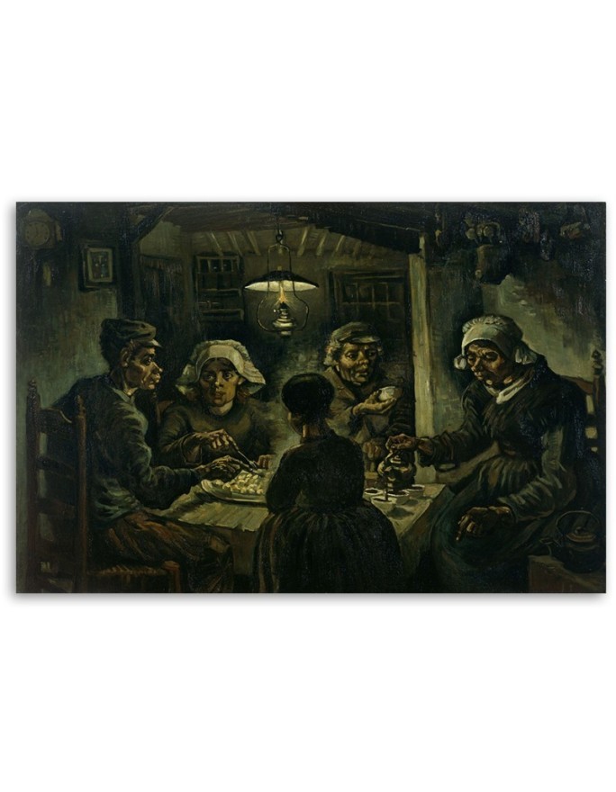 Canvas print reproduction - Eating potatoes | FEEBY