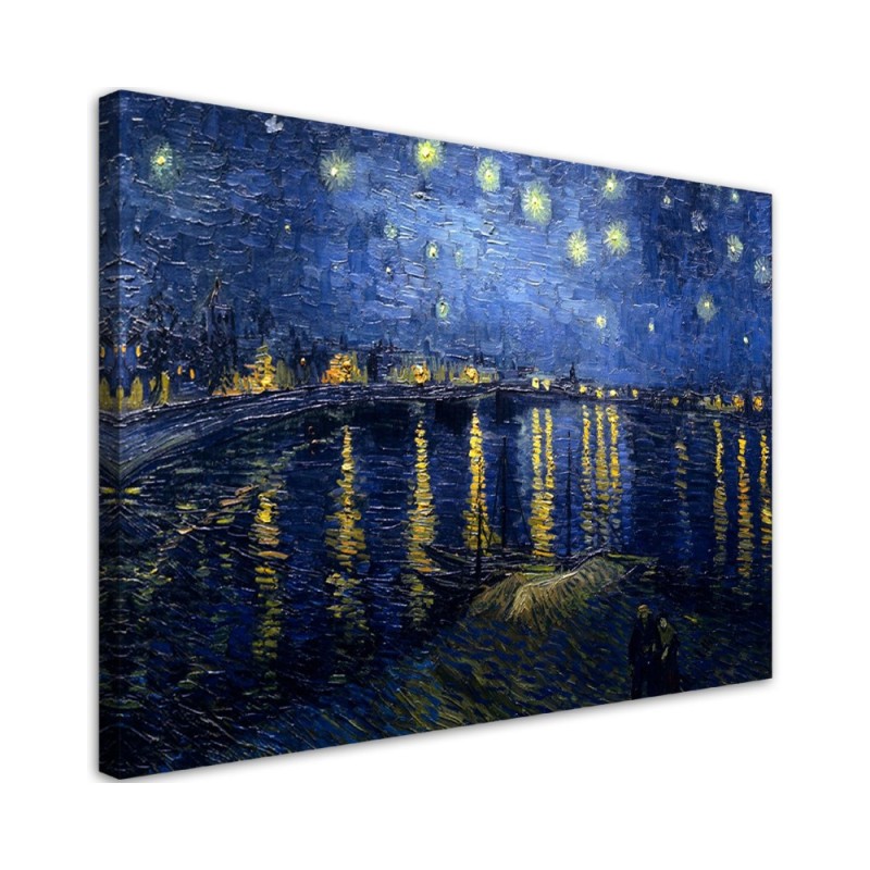 Canvas painting - Starry night over the Rhone | FEEBY