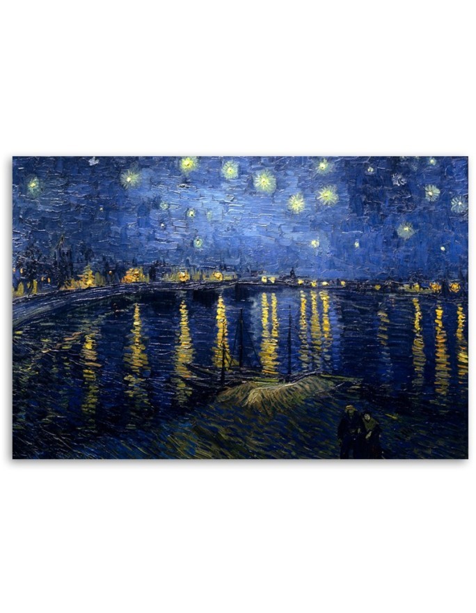 Canvas painting - Starry night over the Rhone | FEEBY
