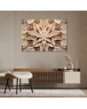 Wall painting for living room - Flowers 3d nature beige | FEEBY