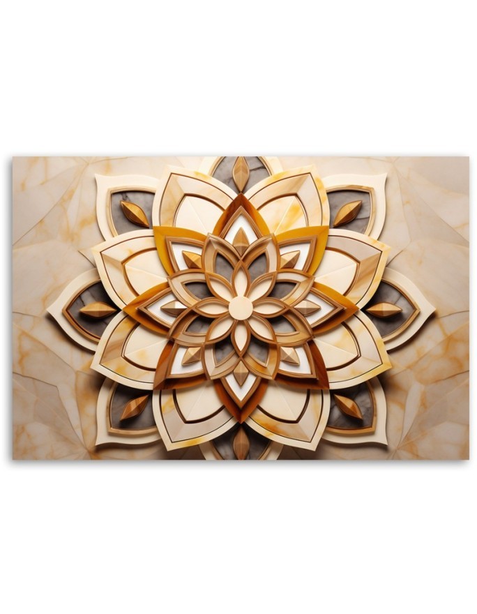 Canvas print for living room - AI flowers nature beige | FEEBY