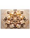 Canvas print for living room - AI flowers nature beige | FEEBY
