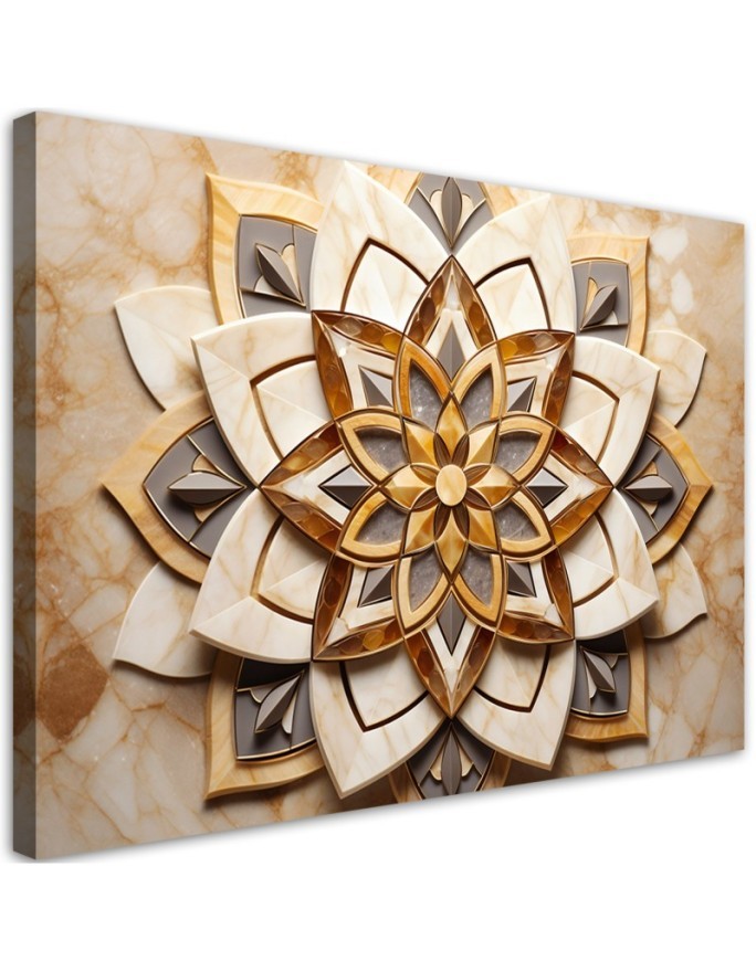 Bedroom pictures for the wall - AI Flowers 3D mandala | FEEBY