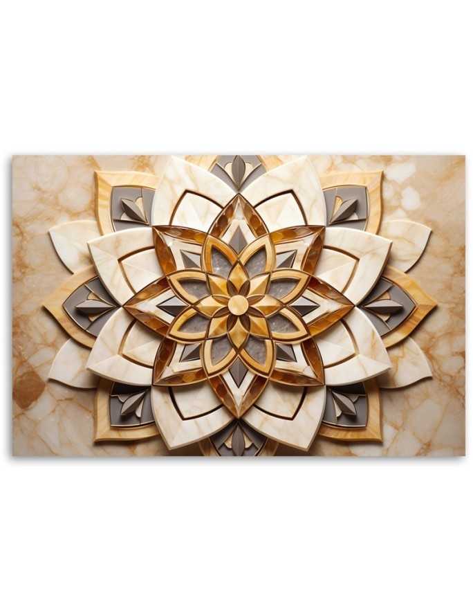 Bedroom pictures for the wall - AI Flowers 3D mandala | FEEBY