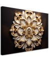 Wall painting for living room - AI abstract gold flower 3d | FEEBY