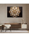 Wall painting for living room - AI abstract gold flower 3d | FEEBY