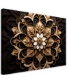 Printed canvas print for bedroom - AI golden flower 3d | FEEBY